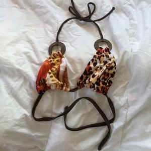 NWOT SAN LORENZO Animal Print Bikini Top