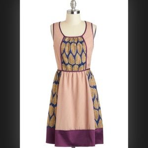 Modcloth Vintage Bow Leaf Dress Small