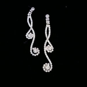 Extra Pics Rhinestone Tear Drop Earrings