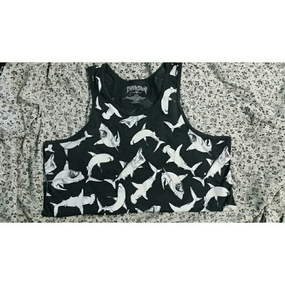 Grey with white sharks tanks.