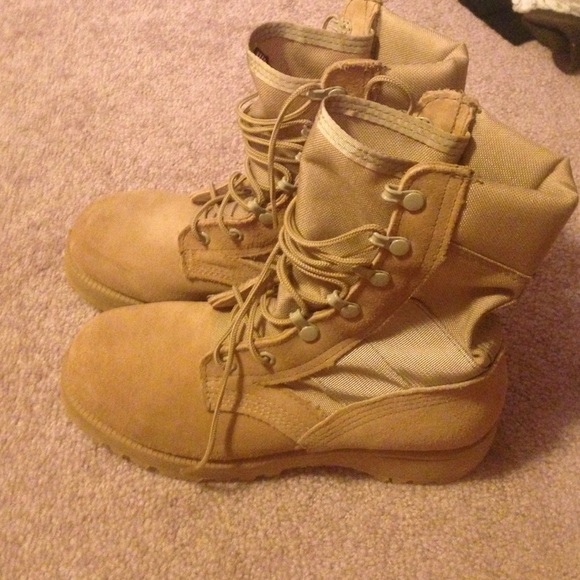 Tan Combat Boots NEVER WORN