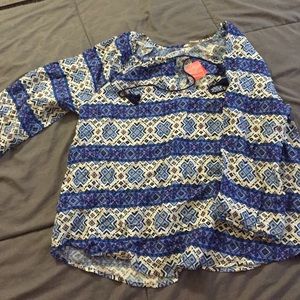 Woven Top/ colors - Creme & Lavender