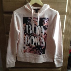 Blush "BOW DOWN" hoodie