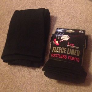 Black footless tights. FLEECE