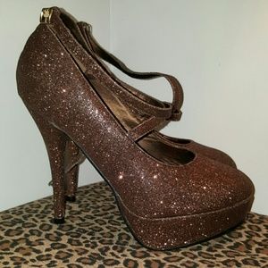 Copper Glitter Heels