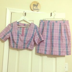 Asos Plaid Crop Top Co-ord Set