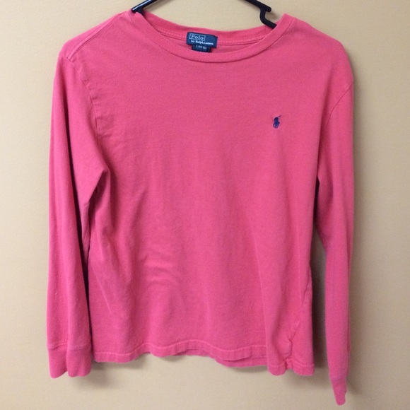 Mens pink polo long sleeve