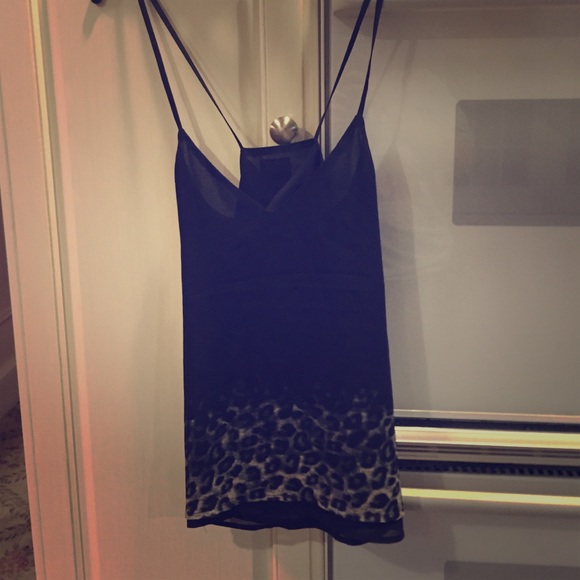 H&M black and leopard tank top