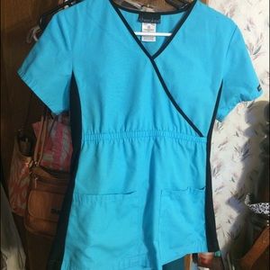 light blue Cherokee scrub top