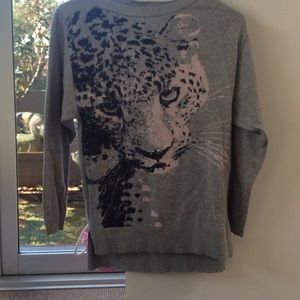 Grey, black and pink sweater or jumper