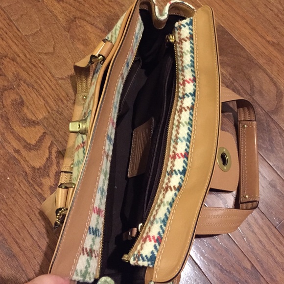 Suede and fabric coach purse. - Picture 4 of 4