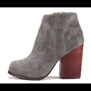 Jeffrey Campbell Grey Suede Hanger Bootie
