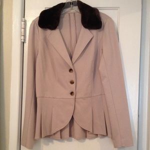 💕Sweet Halogen Pink Peplum Blazer w/Faux collar💕