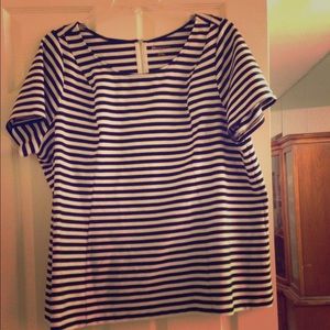 Lane Bryant striped ponte zipper back top 26/28