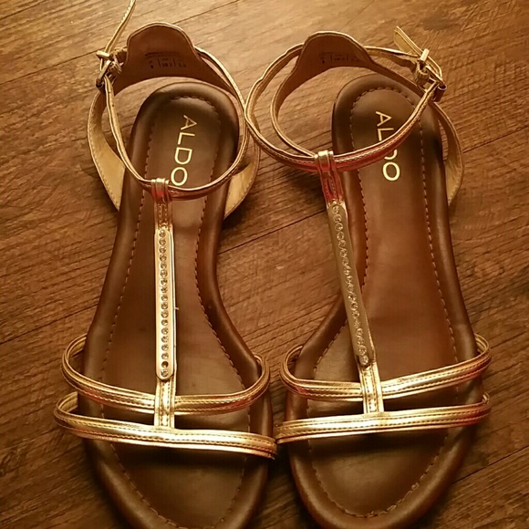 Aldo gold sandals