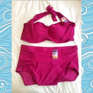 🌊 👙Magenta High Waisted Bikini 👙🌊