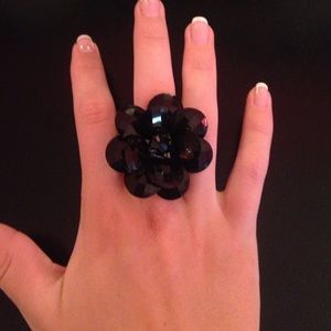 Large black flower accent ring