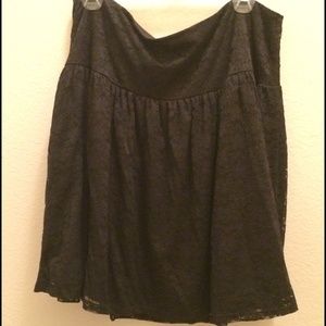 Preloved, size 18, black, skirt, side zipper, lace