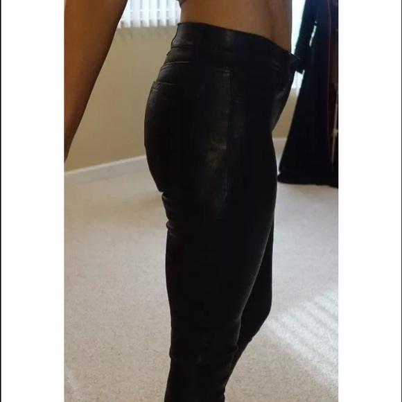 Jbrand leather skinny zipper pants. Size 27.