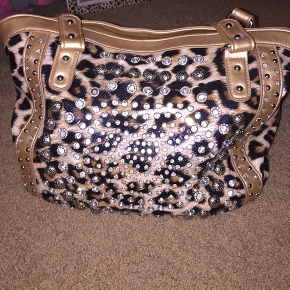 Rhinestone bling cheetah purse!