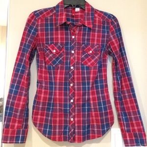 Plaid long sleeve top