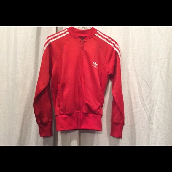 Adidas red track jacket