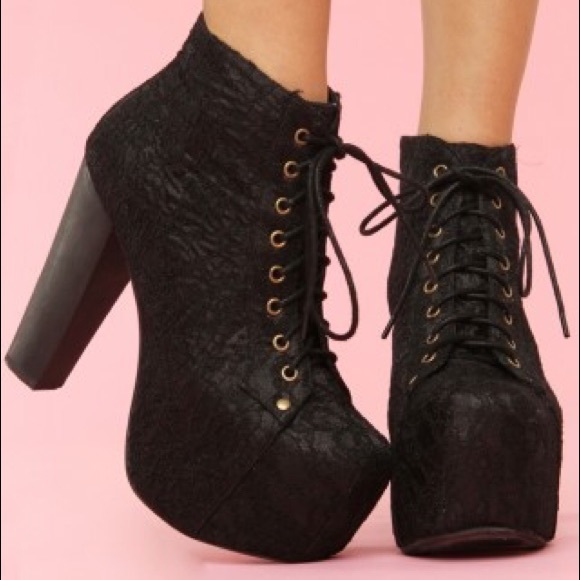 Jeffrey Campbell Black Lace Lita Booties