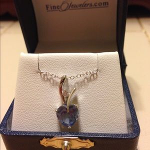 Aquamarine stone necklace