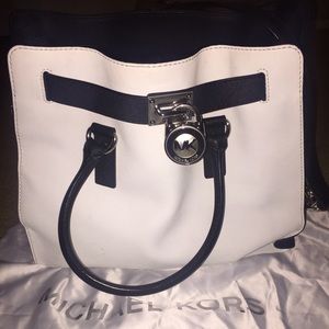 Michael Kors Hamilton black and white Large Tote