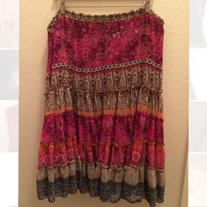 Previously loved, bohemian skirt, size 18/20,short