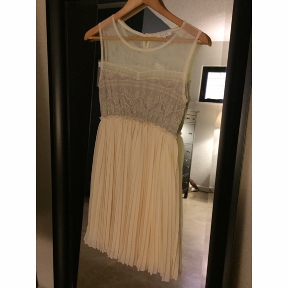 Off white chiffon and lace dress, small.
