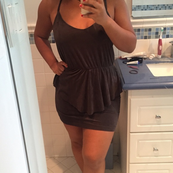 Grey peplum dress