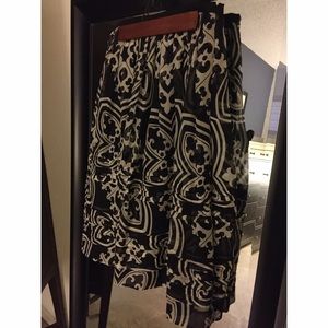 J crew black and white chiffon skirt, size 2