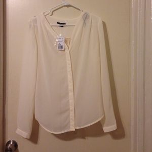 Cream sheer shirt. Forever 21