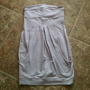 Light lavender strapless dress