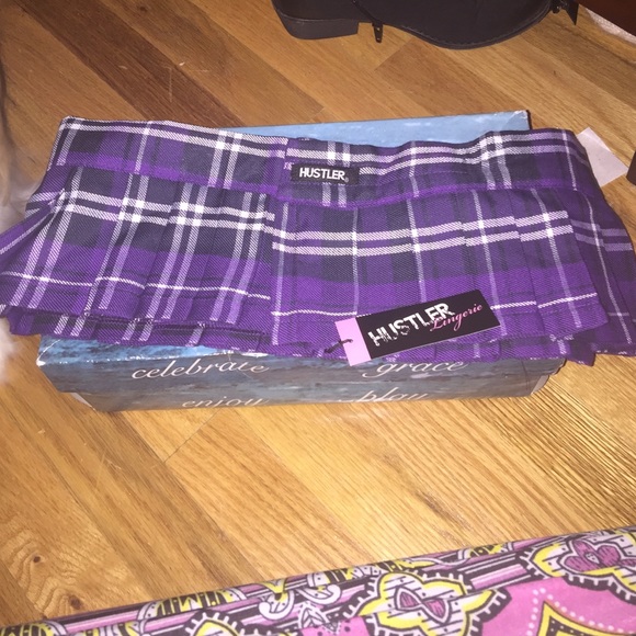 Hustler very short school girl skirt