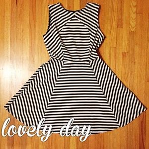 Black and White Stripe Lovely Day Dress