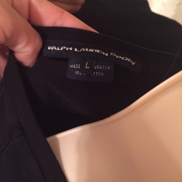 Polo Ralph Lauren black w purple pony neck - Picture 2 of 2