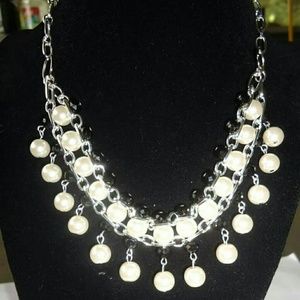 Black and white beaded necklace