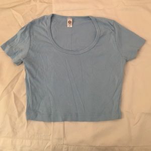 Light blue tshirt crop top