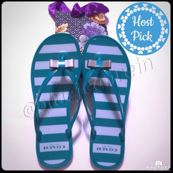Coach Shoes - 🎉HP NEW Coach Striped Jelly Sandals!