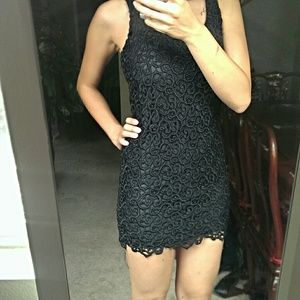 Vintage black lace body con dress