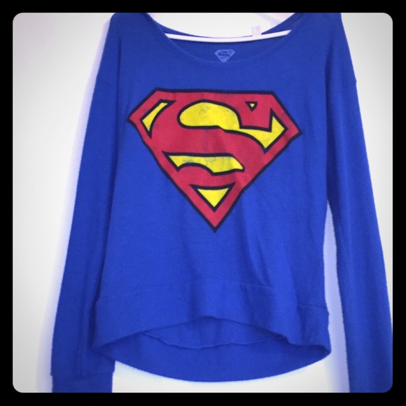 Blue sweater with Superman logo