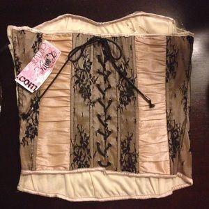 Black and Nude Laced Corset, NWT