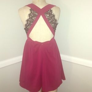 Maroon dress with lace back