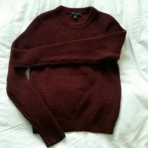 Ann Taylor Cropped Burgundy Sweater