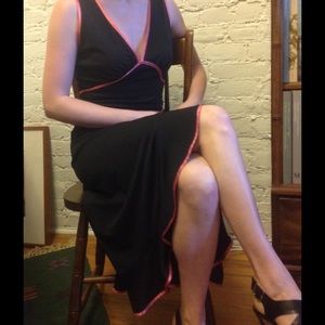 Black Dress with Pink Trim