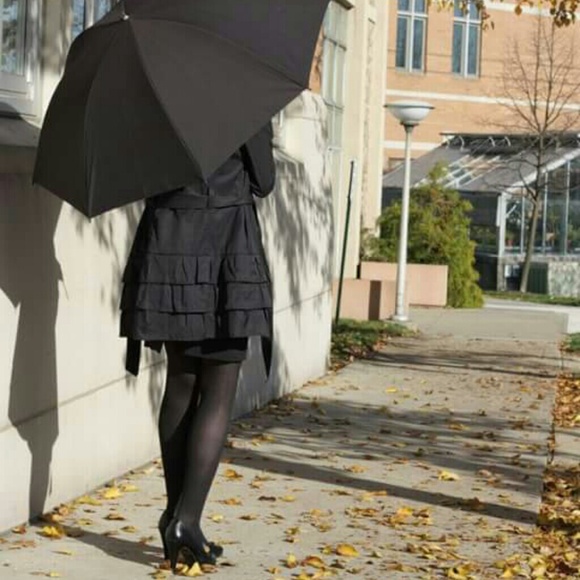 X SOLD!! X Black Ruffle Windbreaker Jacket