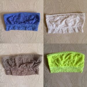 Free People Lace Trim Bandeau Bundle
