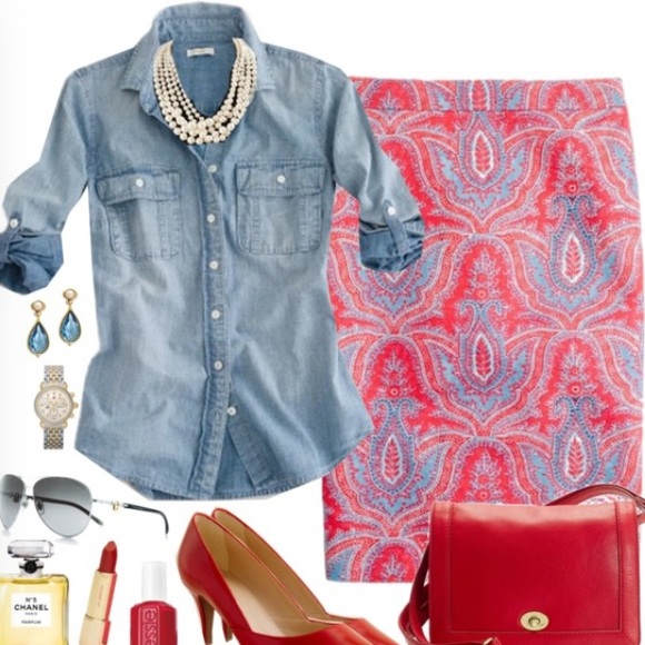 J crew paisley pencil skirt - Picture 4 of 4